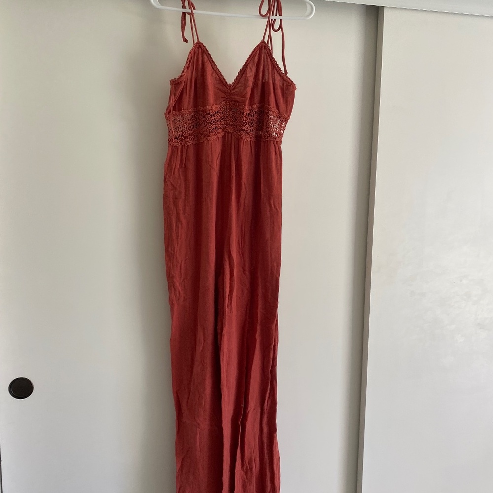 Orange urban outfitters romper